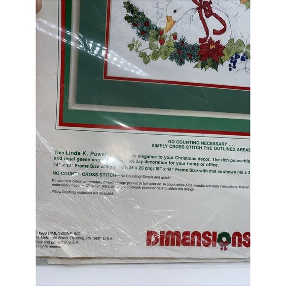 Dimensions Holiday Geese 8395 By Linda K. Powell Cross Stitch Kit Christmas - Picture 4 of 9